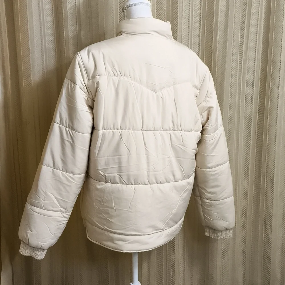 New Ivory Puffer Coat L - Picture 3 of 5